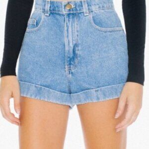 American Apparel High Waist Cuff Short Jean Shorts Size 29 NWOT